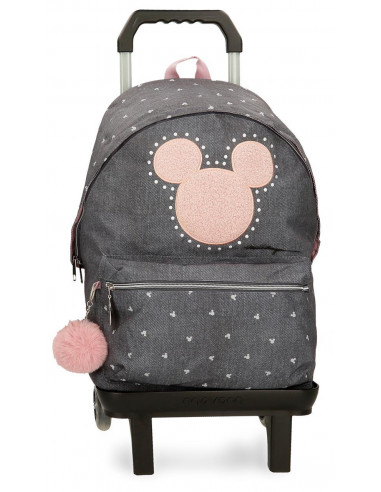 38223t1 ADAPT. BACKPACK 44CM.W/TROLLEY  MICKEY STUDS